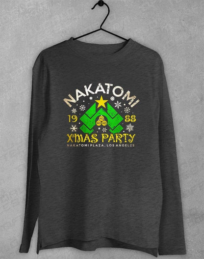 Nakatomi Xmas Party Long Sleeve T-Shirt S / Dark Heather  - Off World Tees