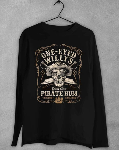 One-Eyed Willy's Goon Cove Rum Long Sleeve T-Shirt S / Black  - Off World Tees