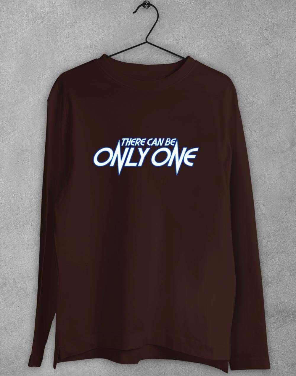 There Can Be Only One Long Sleeve T-Shirt S / Dark Chocolate - Off World Tees
