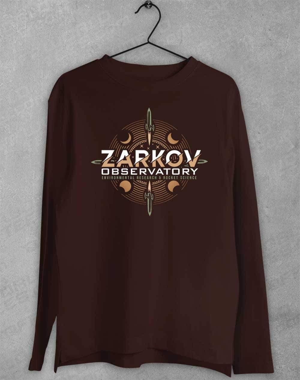 Zarkov Observatory Long Sleeve T-Shirt S / Dark Chocolate - Off World Tees
