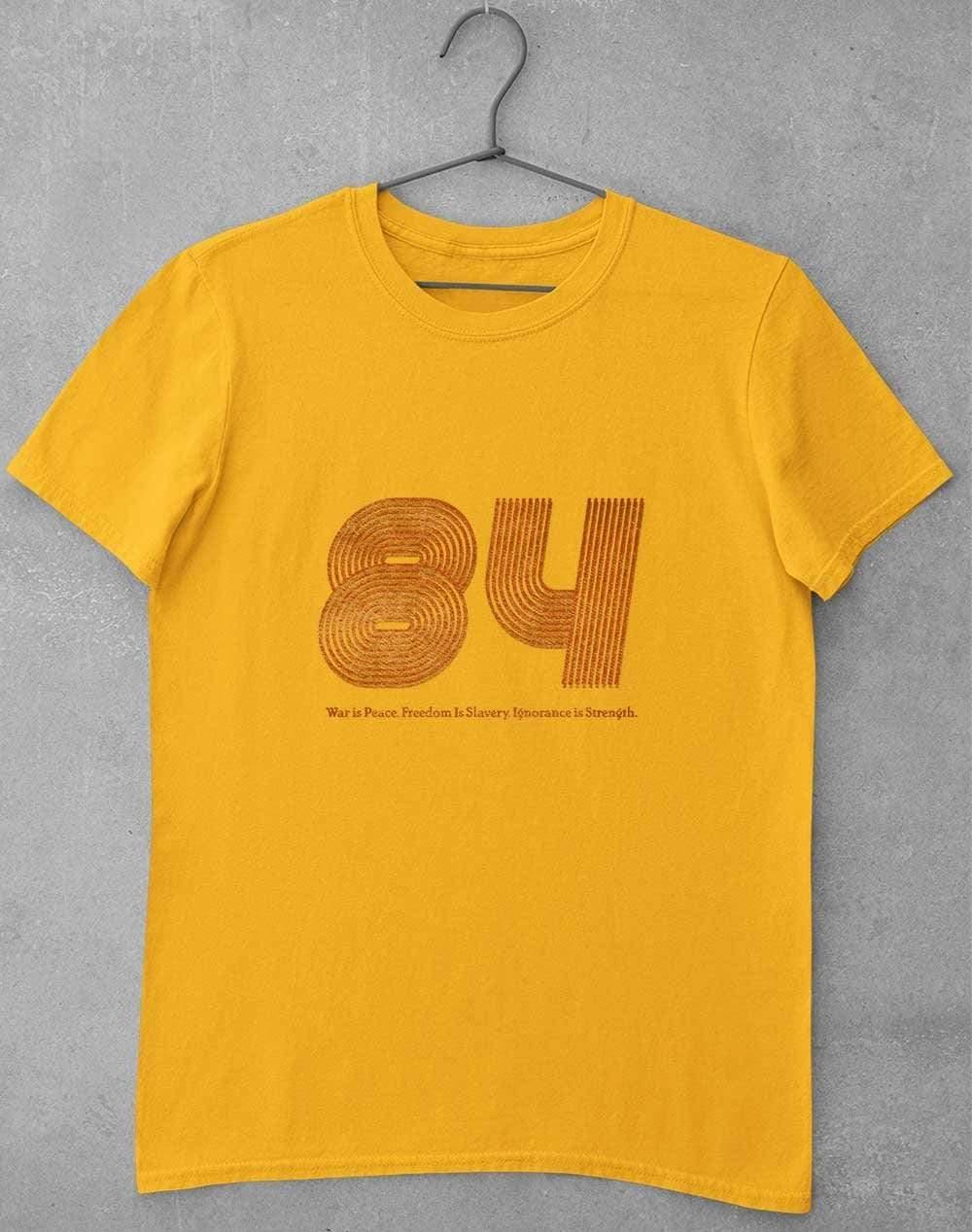 1984 War is Peace Distressed T-Shirt S / Gold - Off World Tees