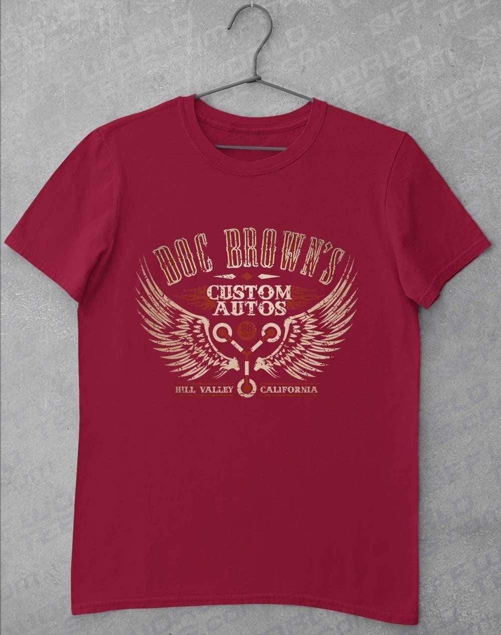 Doc Brown's Custom Autos T-Shirt S / Cardinal Red  - Off World Tees