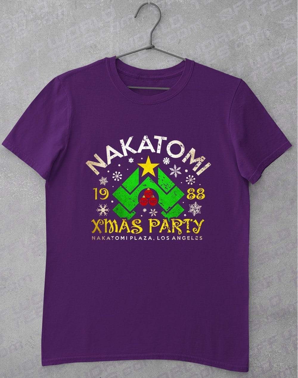 Nakatomi Xmas Party T-Shirt S / Purple  - Off World Tees