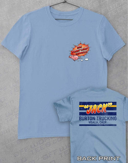 Jack Burton Trucking with Back Print T-Shirt S / Light Blue  - Off World Tees