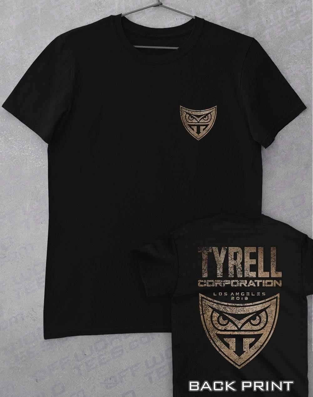 Tyrell Corporation Distressed with Back Print T-Shirt S / Black  - Off World Tees