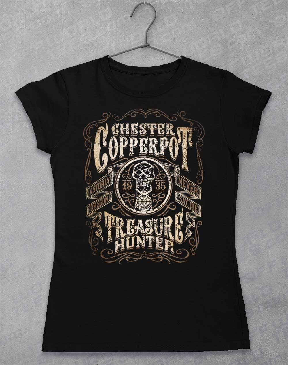 Chester Copperpot Treasure Hunter Women's T-Shirt 8-10 / Black - Off World Tees