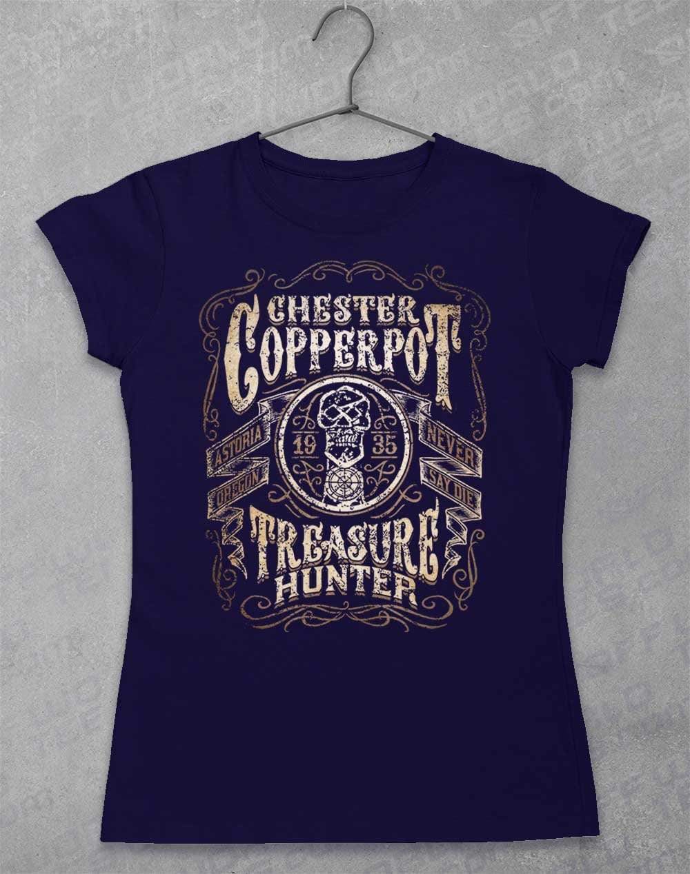 Chester Copperpot Treasure Hunter Women's T-Shirt 8-10 / Navy - Off World Tees