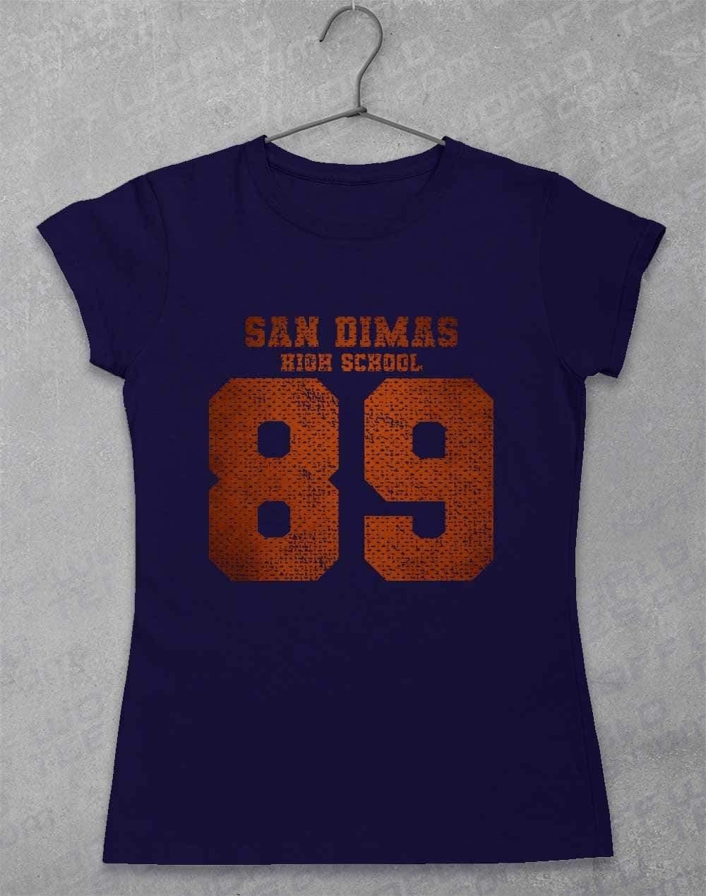 San Dimas High School 89 Fitted Women's T-Shirt 8-10 / Navy  - Off World Tees