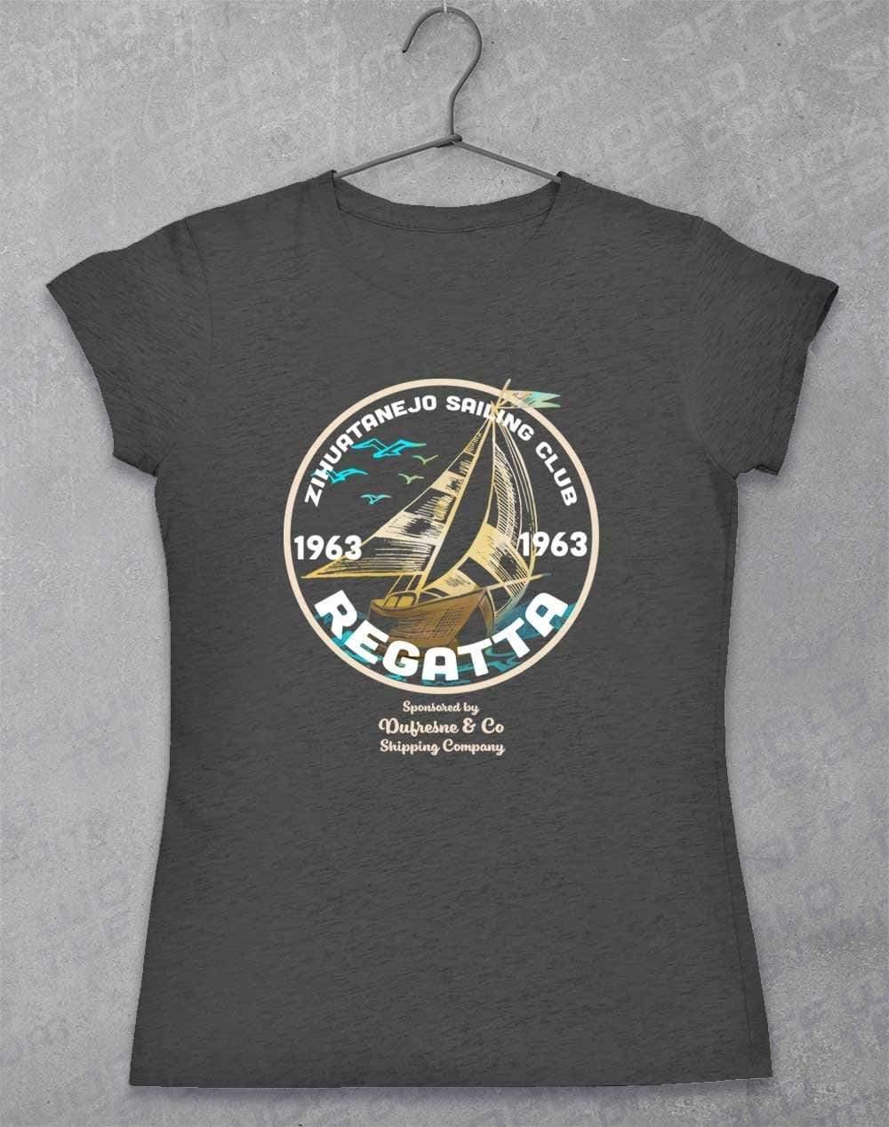 Zihuatanejo Sailing Big Print Women's T-Shirt 8-10 / Dark Heather - Off World Tees