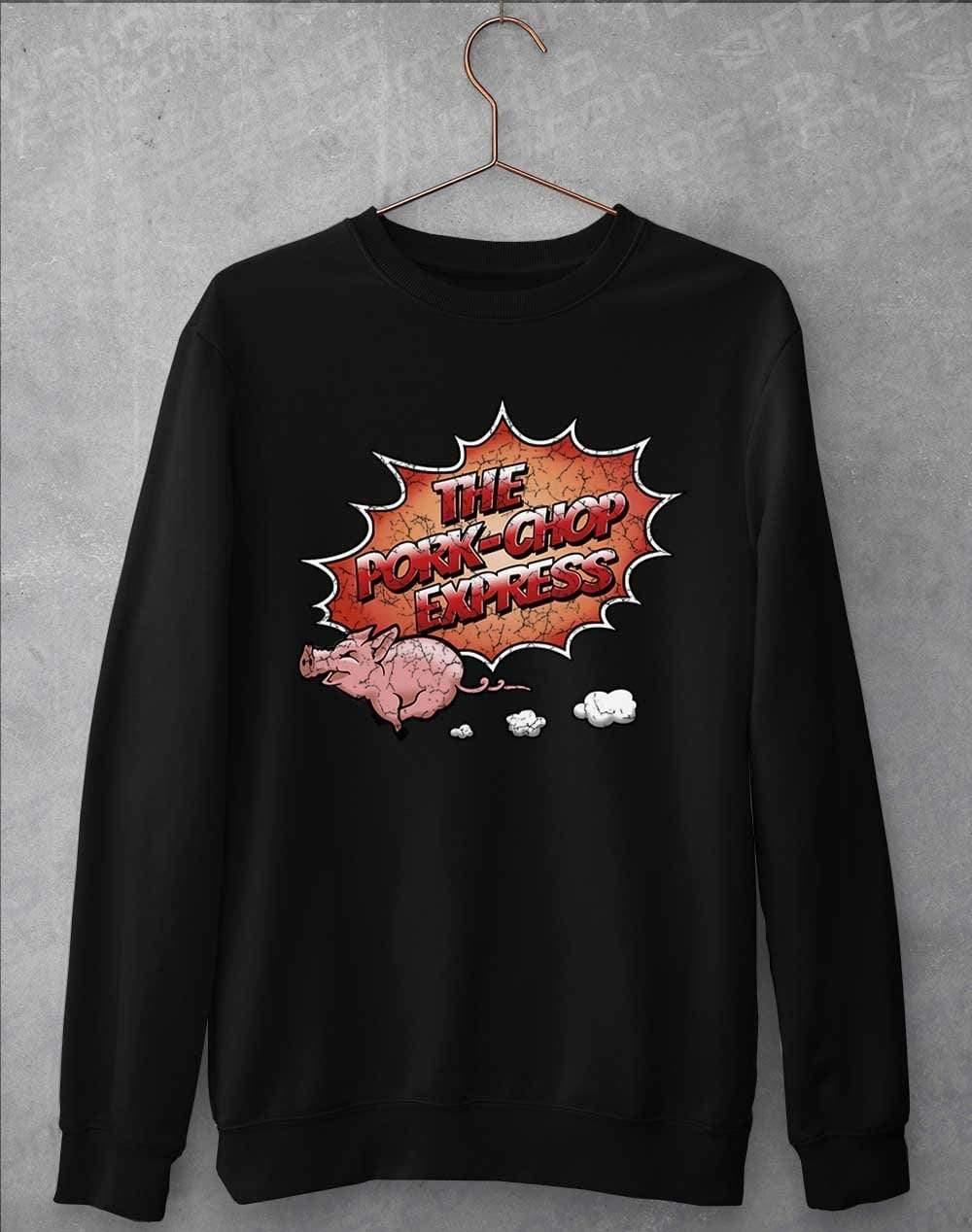 Pork Chop Express Distressed Logo Sweatshirt S / Jet Black - Off World Tees