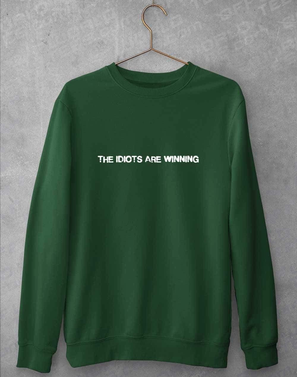 The Idiots Are Winning Sweatshirt S / Bottle Green - Off World Tees
