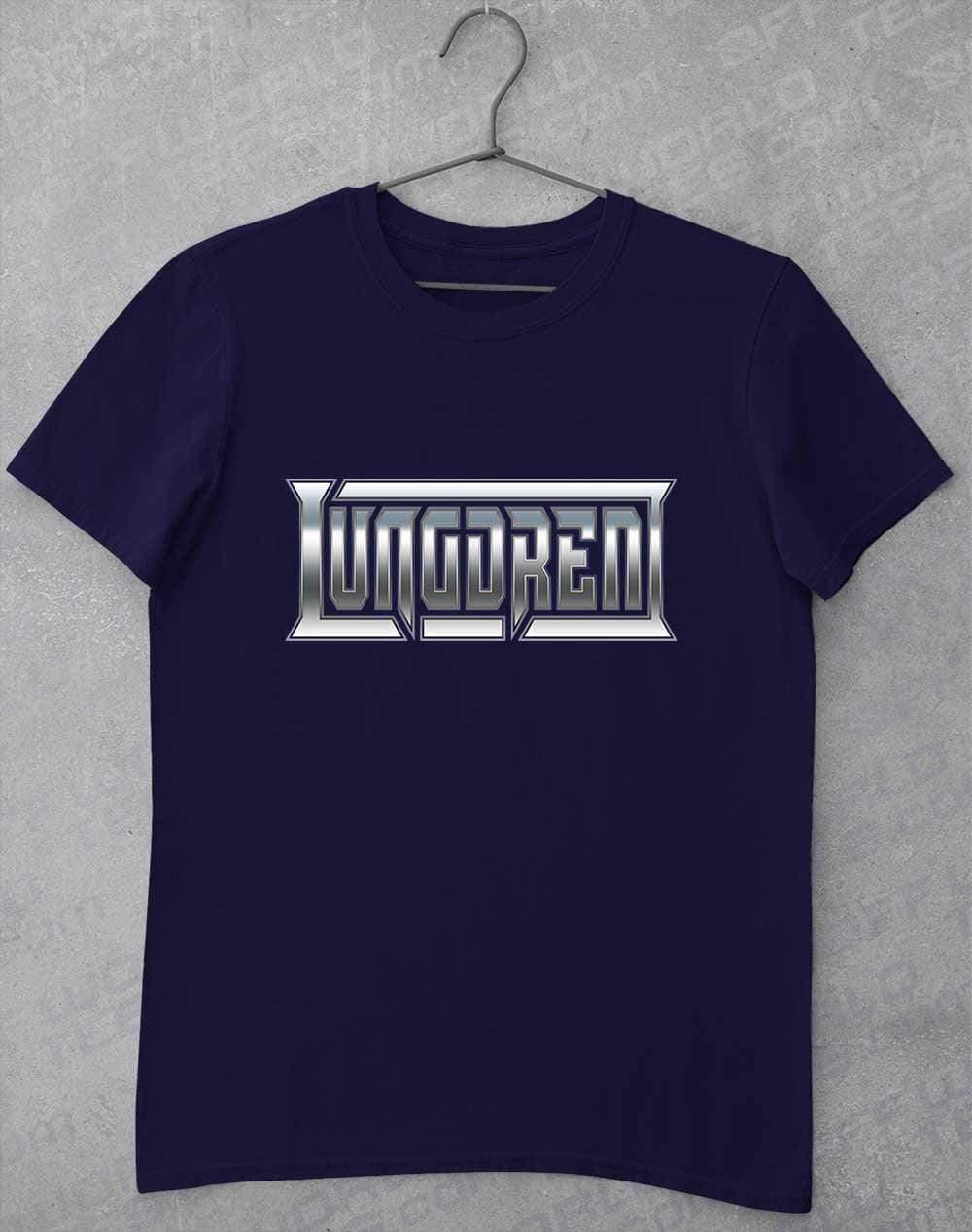 LUNGDREN Chrome Logo - T-Shirt S / Navy - Off World Tees