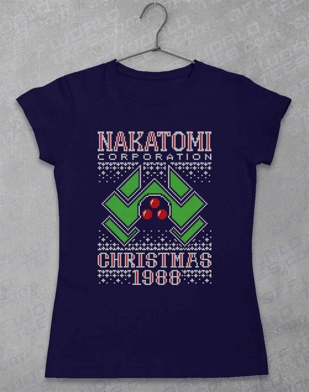 Nakatomi Christmas 1988 Knitted-Look Women's T-Shirt 8-10 / Navy - Off World Tees