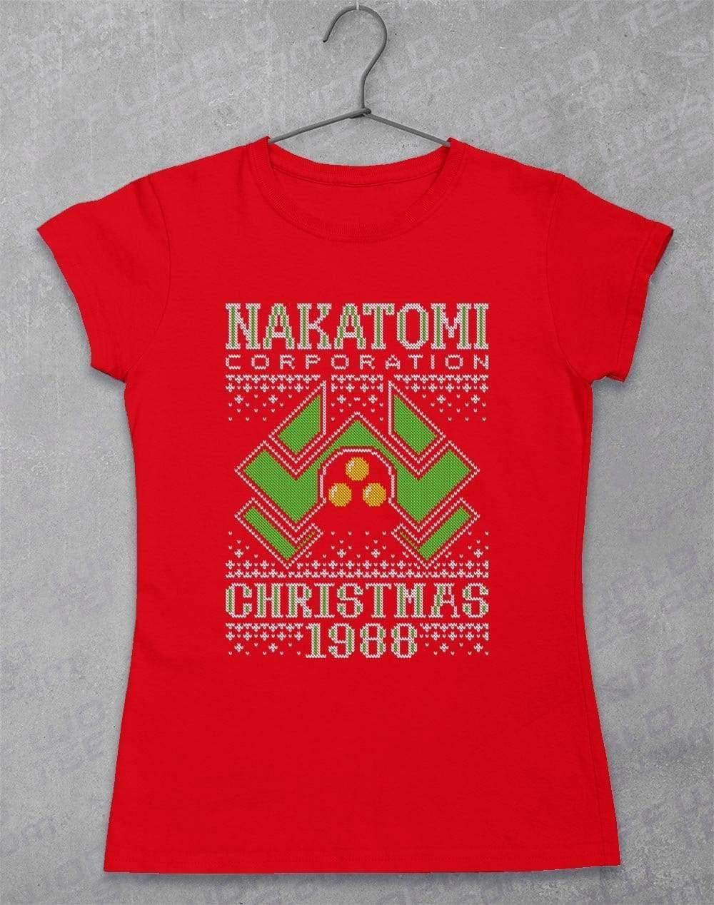 Nakatomi Christmas 1988 Knitted-Look Women's T-Shirt 8-10 / Red - Off World Tees