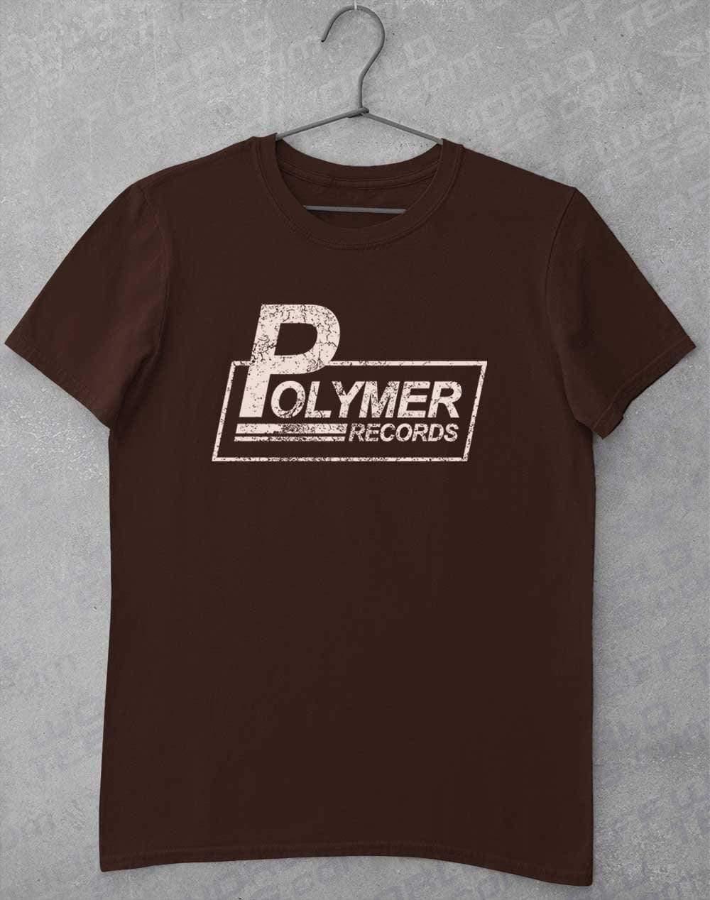Polymer Records Distressed Logo T-Shirt S / Dark Chocolate - Off World Tees
