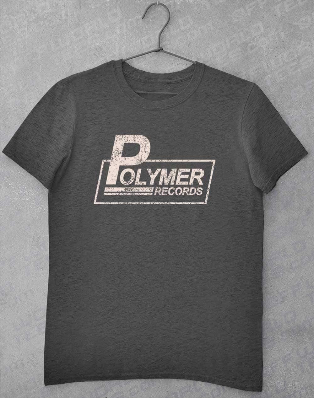 Polymer Records Distressed Logo T-Shirt S / Dark Heather - Off World Tees