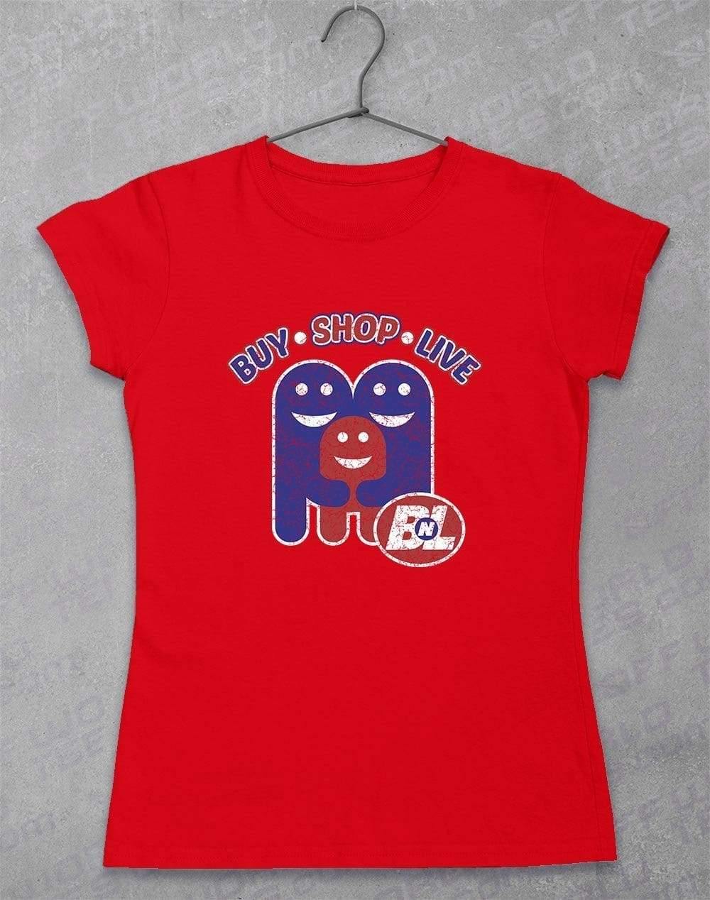 Buy Shop Live - Women's T-Shirt 8-10 / Red - Off World Tees
