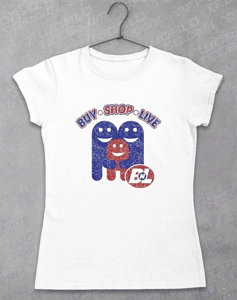 Buy Shop Live - Women's T-Shirt 8-10 / White - Off World Tees