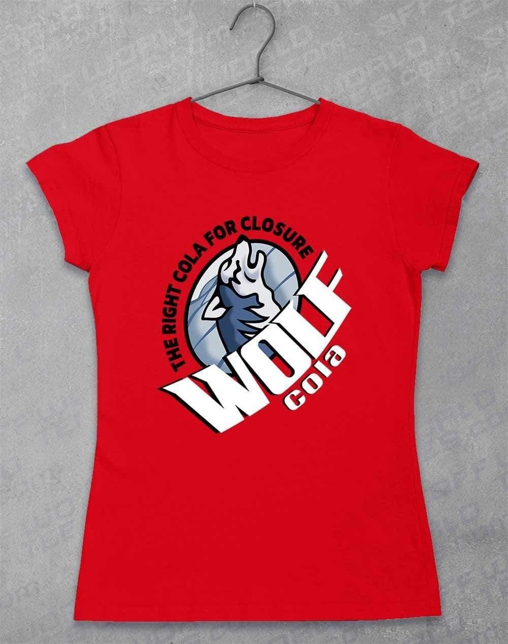 Wolf Cola Womens T-Shirt 8-10 / Red - Off World Tees