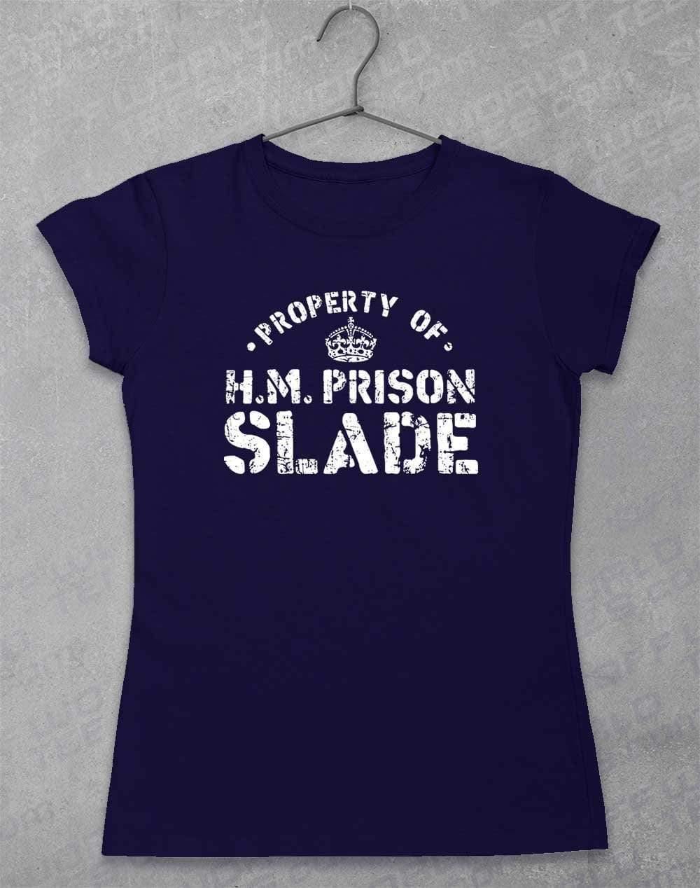 HM Prison Slade Womens T-Shirt 8-10 / Navy - Off World Tees