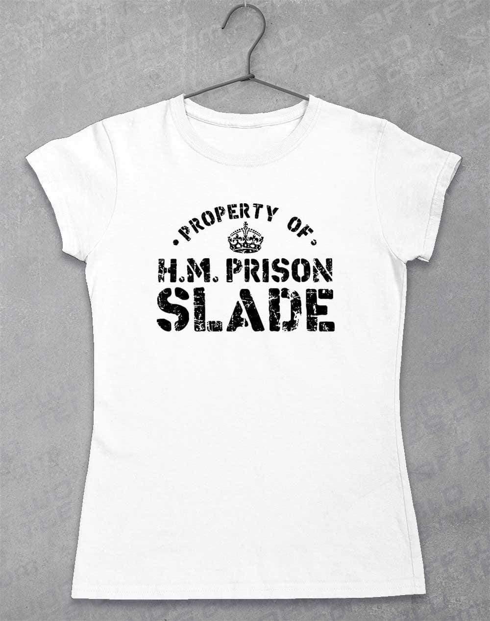 HM Prison Slade Womens T-Shirt 8-10 / White - Off World Tees