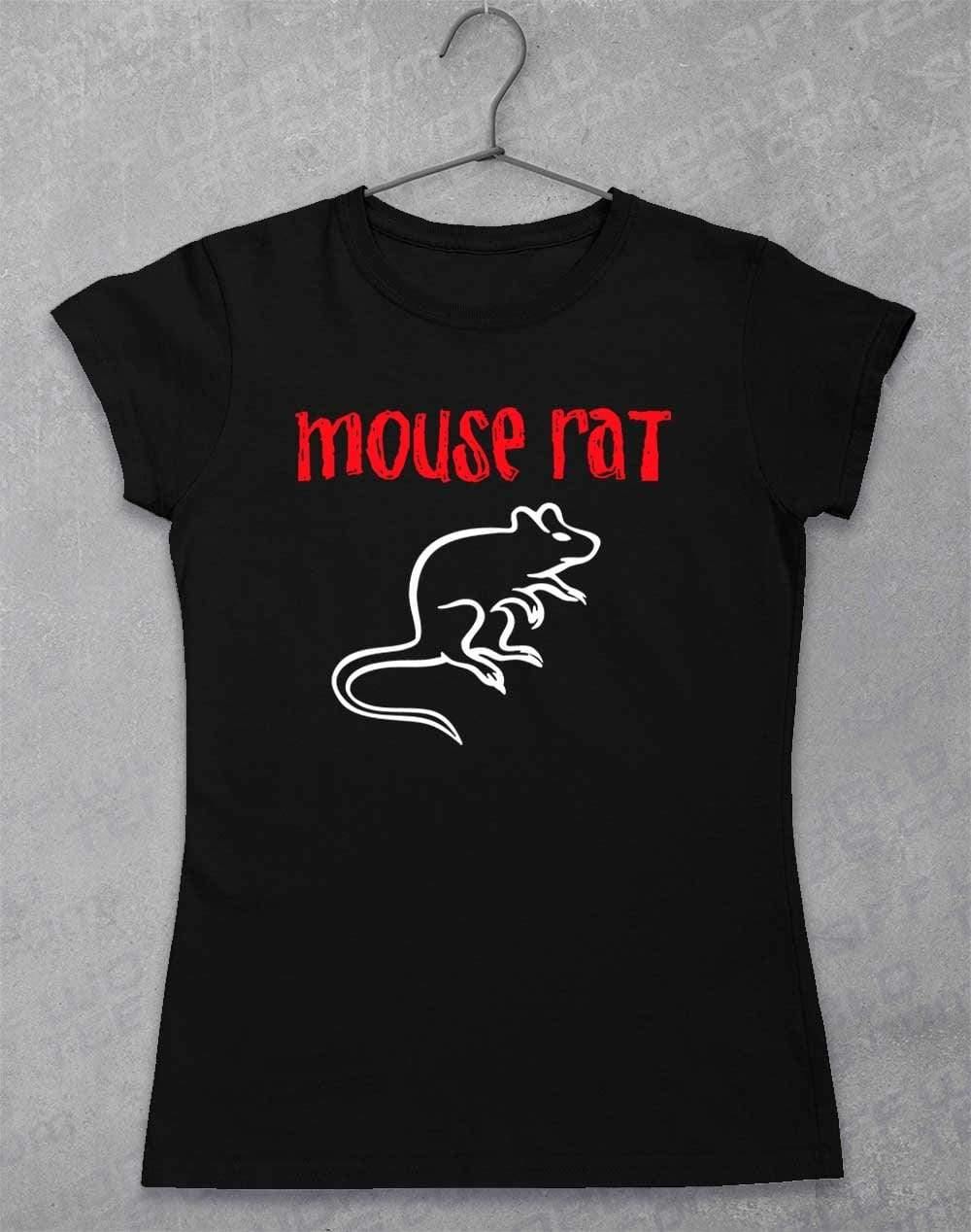 Mouse Rat Text Logo Womens T-Shirt 8-10 / Black - Off World Tees