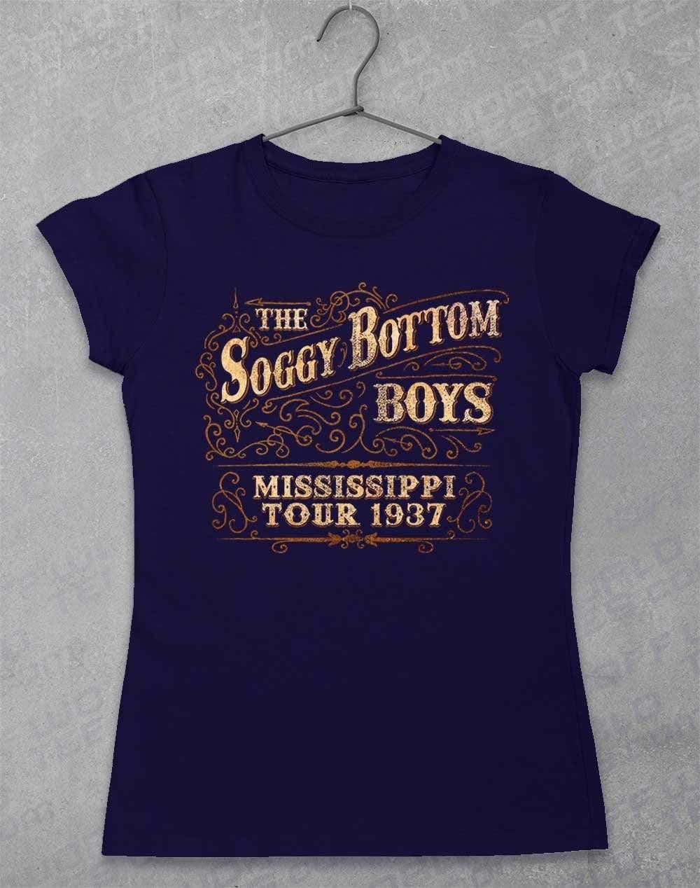 Soggy Bottom Boys Tour 1937 Womens T-Shirt 8-10 / Navy - Off World Tees
