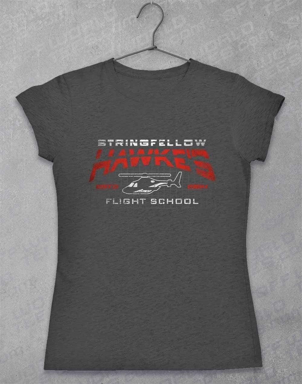 Stringfellow Hawke's Flight School 1984 Womens T-Shirt 8-10 / Dark Heather - Off World Tees
