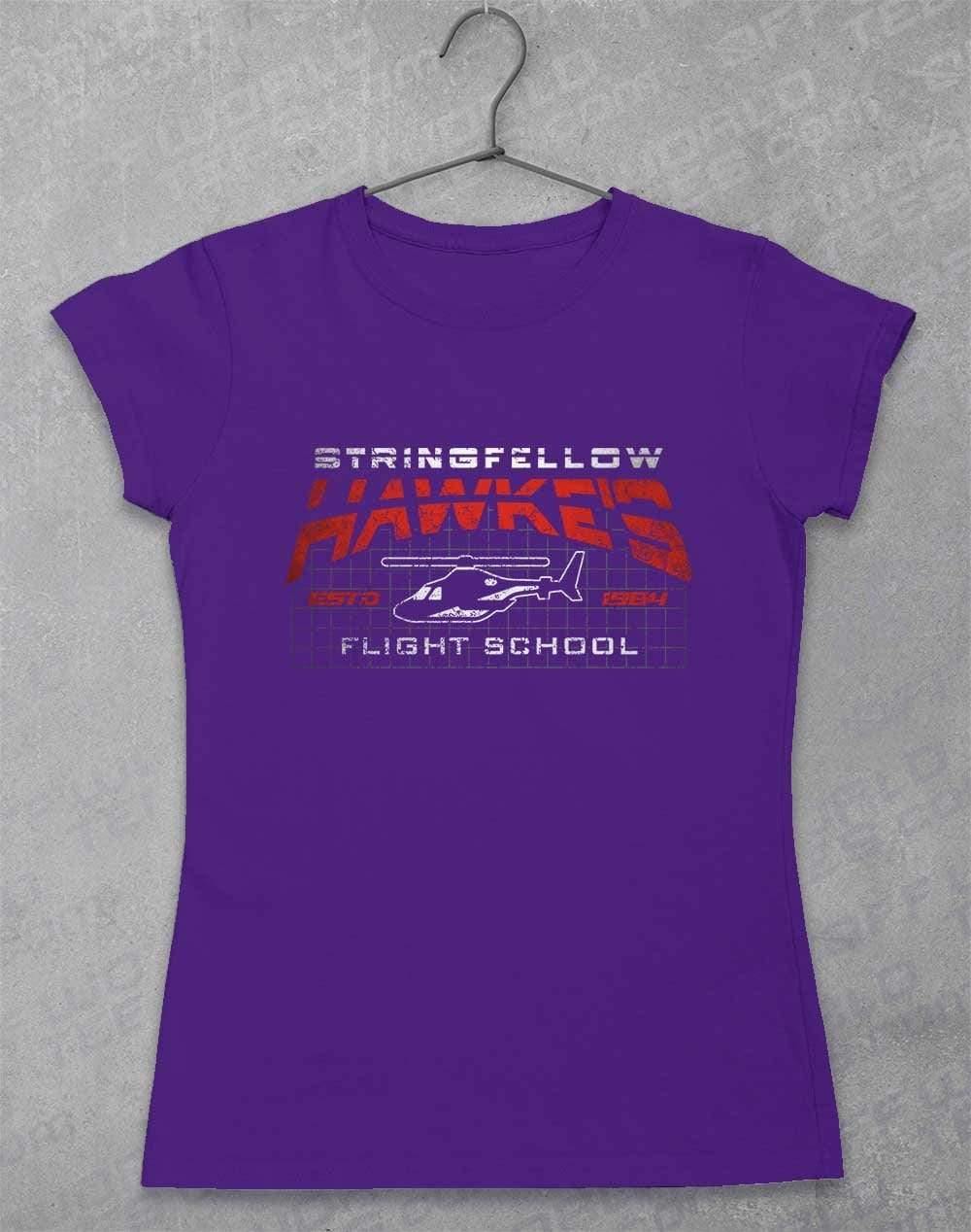 Stringfellow Hawke's Flight School 1984 Womens T-Shirt 8-10 / Lilac - Off World Tees