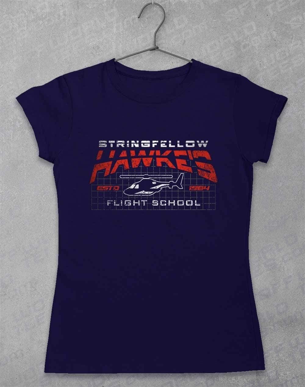 Stringfellow Hawke's Flight School 1984 Womens T-Shirt 8-10 / Navy - Off World Tees