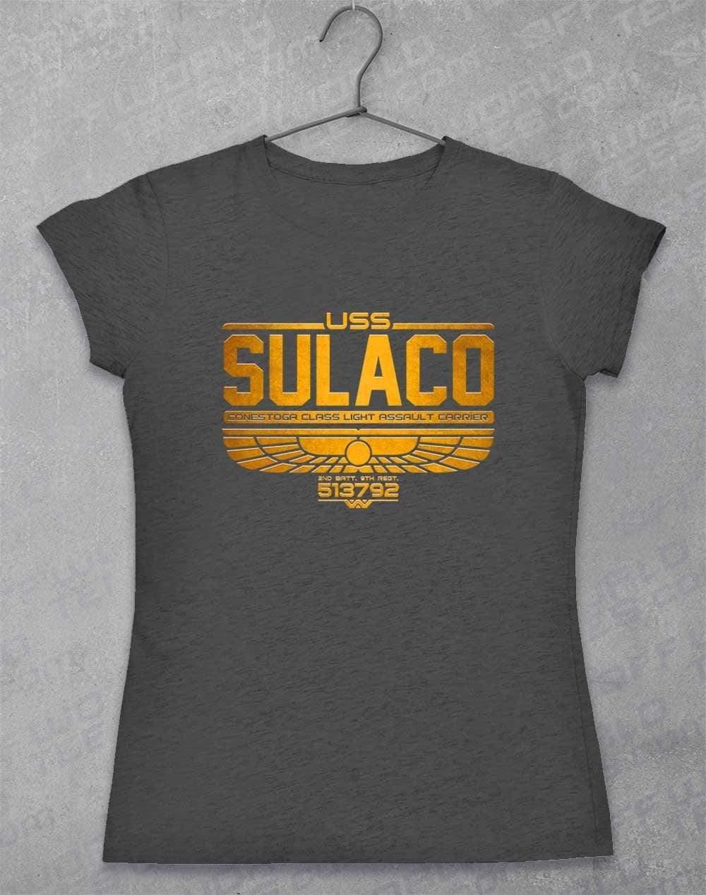 USS Sulaco Womens T-Shirt 8-10 / Dark Heather - Off World Tees