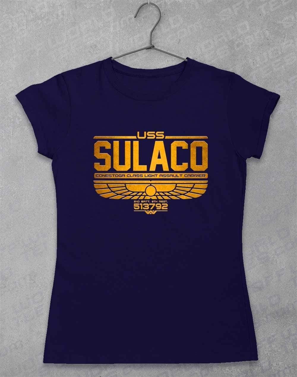 USS Sulaco Womens T-Shirt 8-10 / Navy - Off World Tees