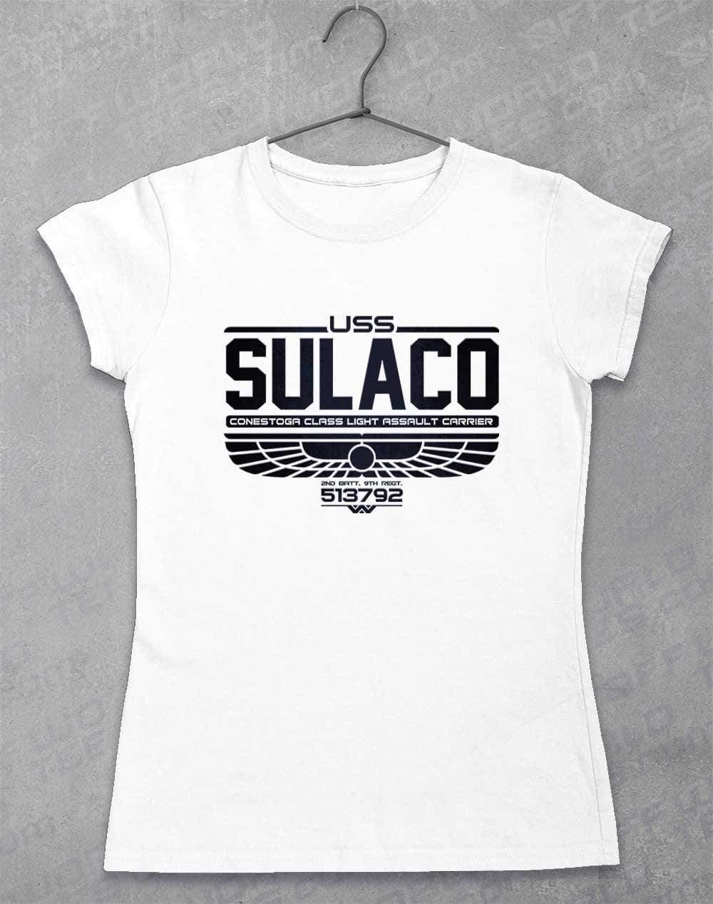 USS Sulaco Womens T-Shirt 8-10 / White - Off World Tees