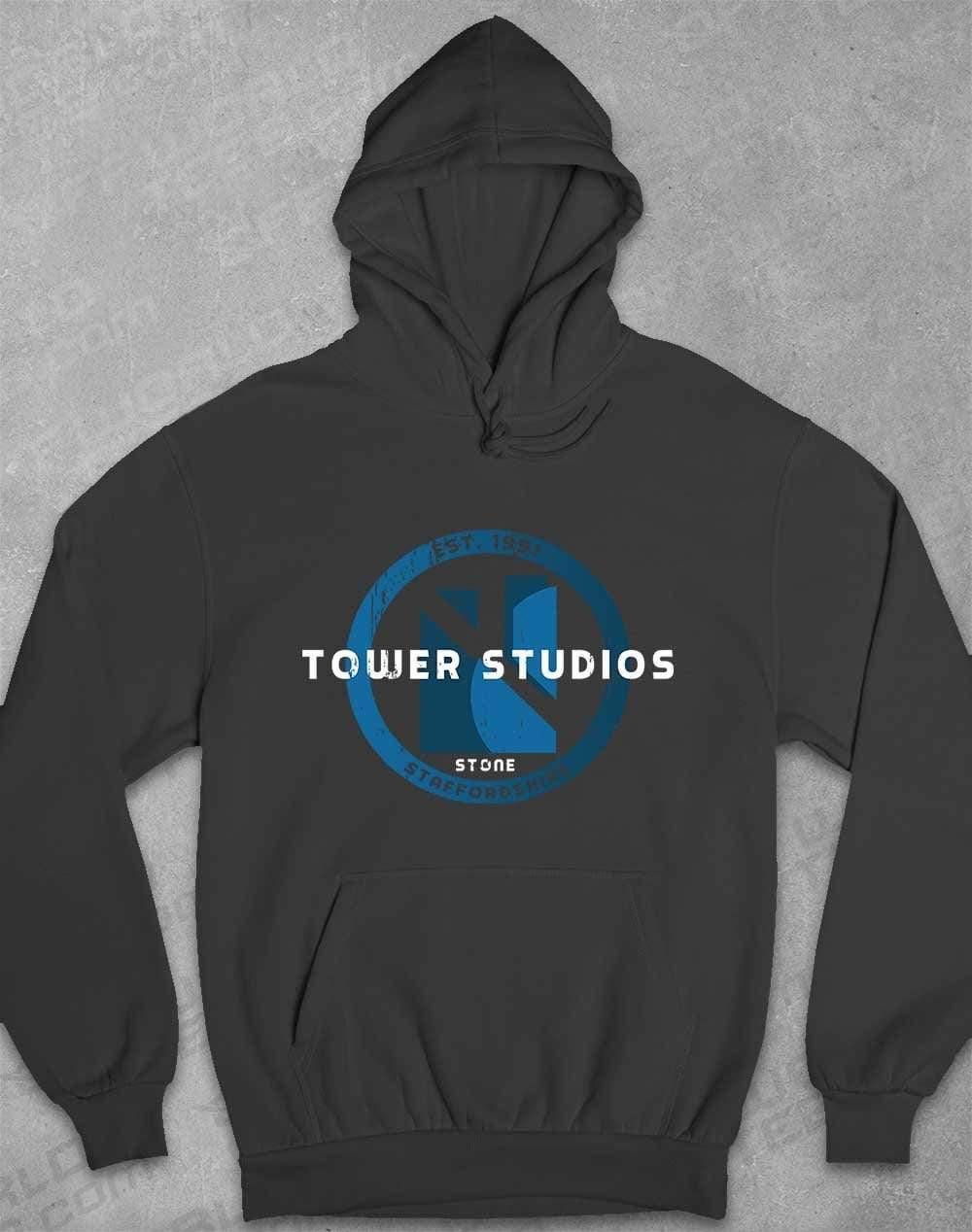 Tower Studios Grunge Circle Hoodie XS / Charcoal - Off World Tees