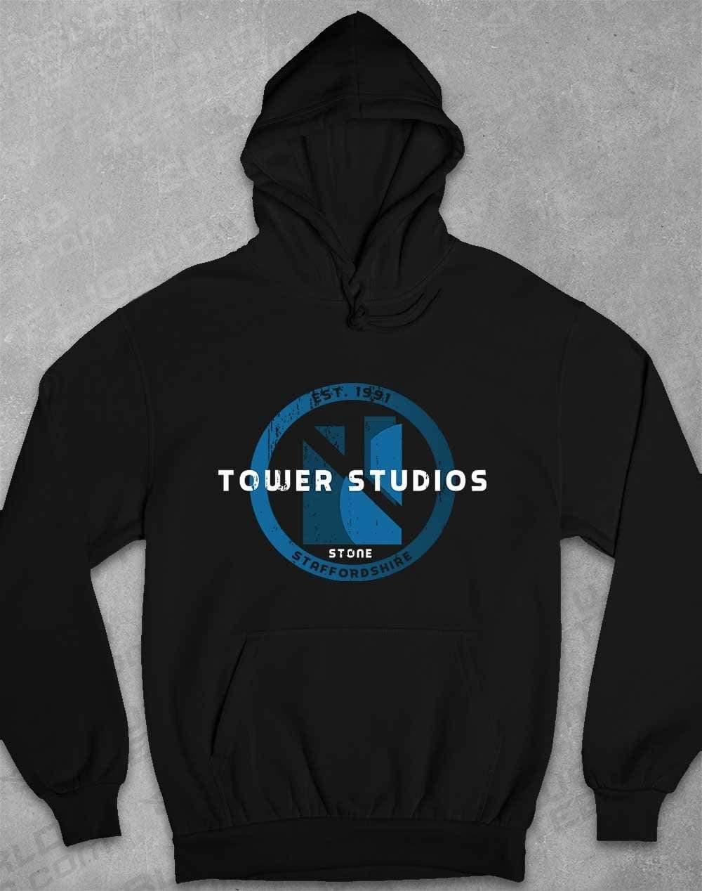Tower Studios Grunge Circle Hoodie XS / Jet Black - Off World Tees