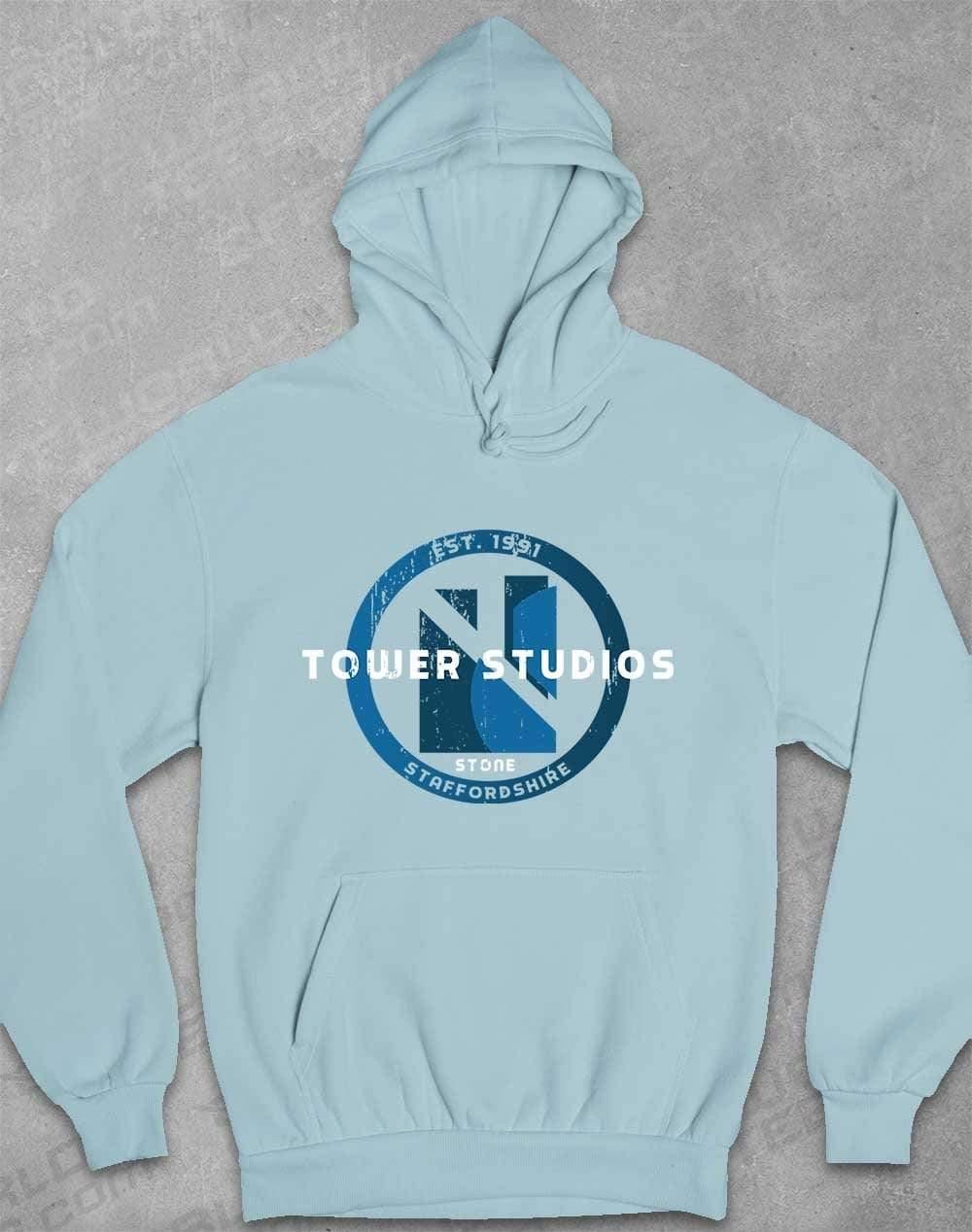 Tower Studios Grunge Circle Hoodie XS / Sky Blue - Off World Tees