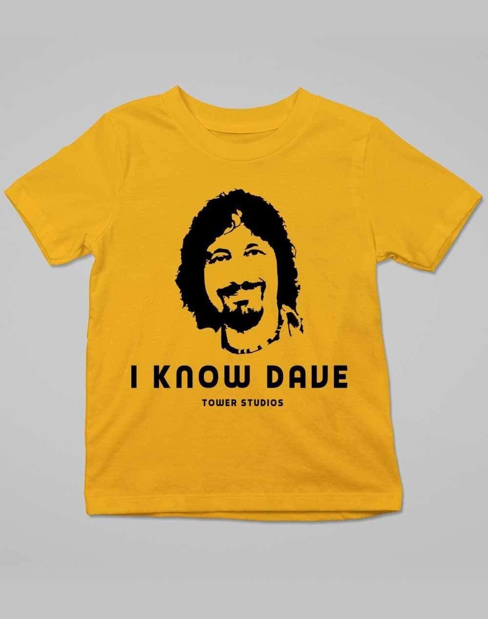 Tower Studios I Know Dave Kids T-Shirt 3-4 years / Gold - Off World Tees