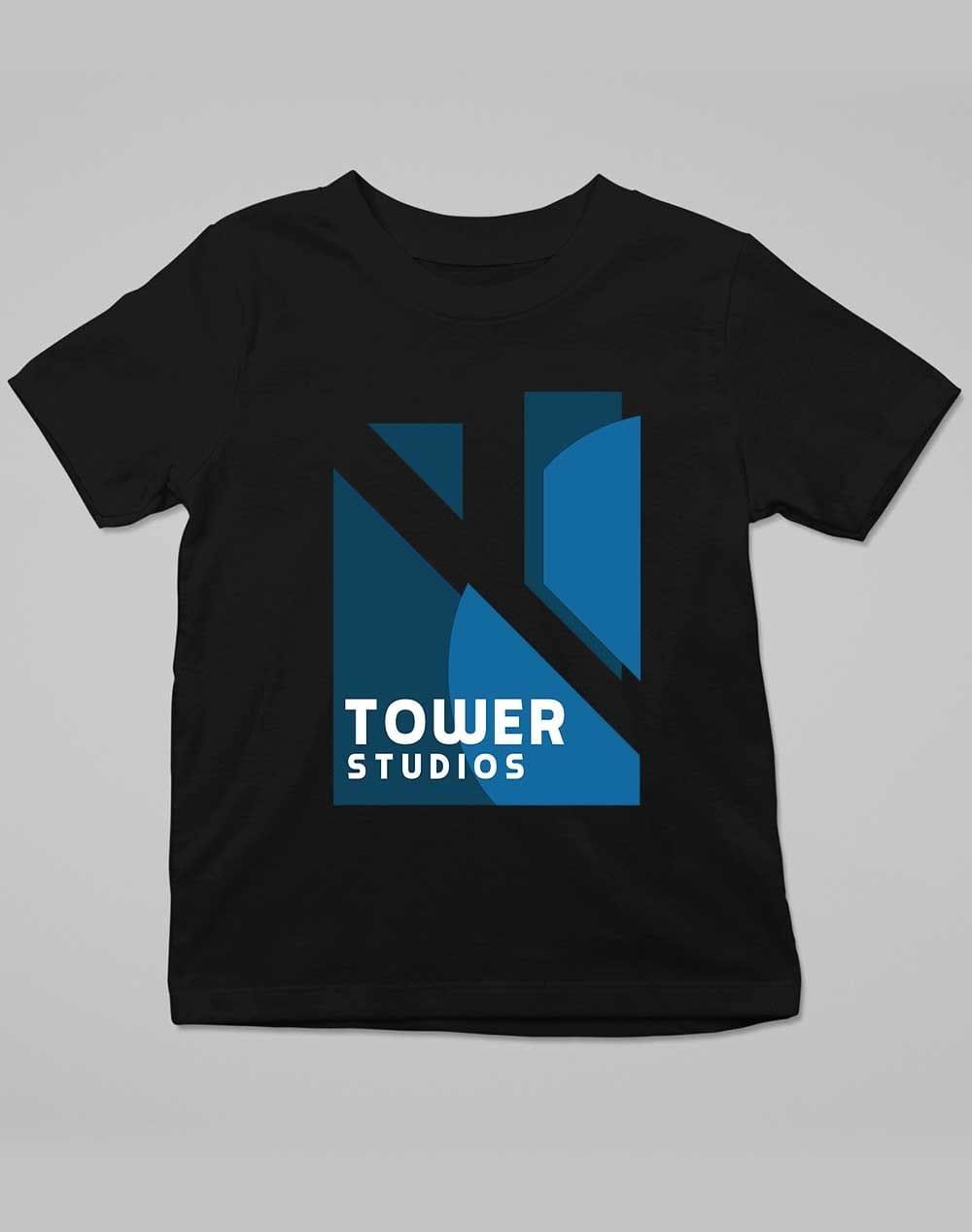 Tower Studios Logo Kids T-Shirt 3-4 years / Deep Black - Off World Tees