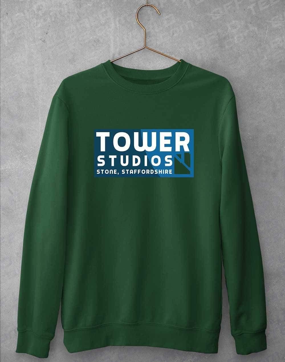 Tower Studios Cut Out Logo Sweatshirt S / Bottle Green - Off World Tees
