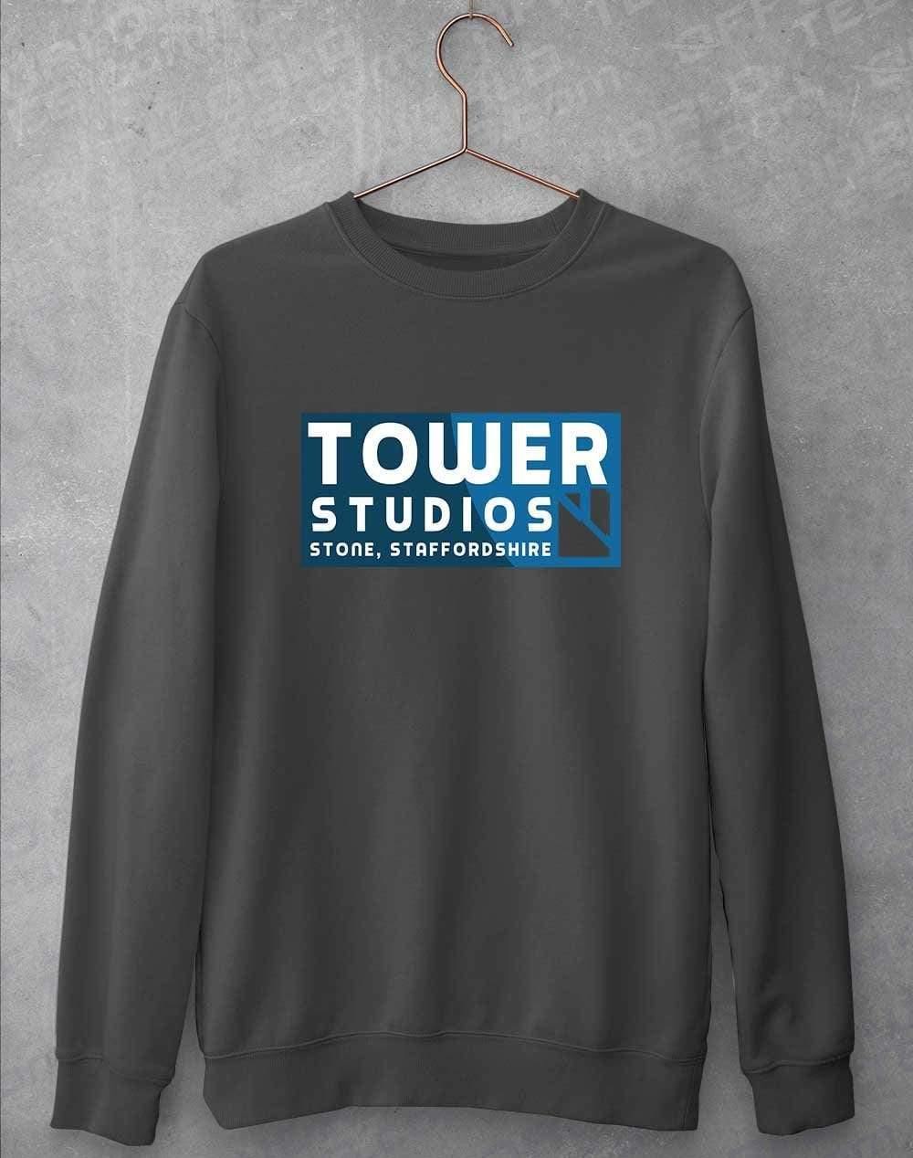 Tower Studios Cut Out Logo Sweatshirt S / Charcoal - Off World Tees
