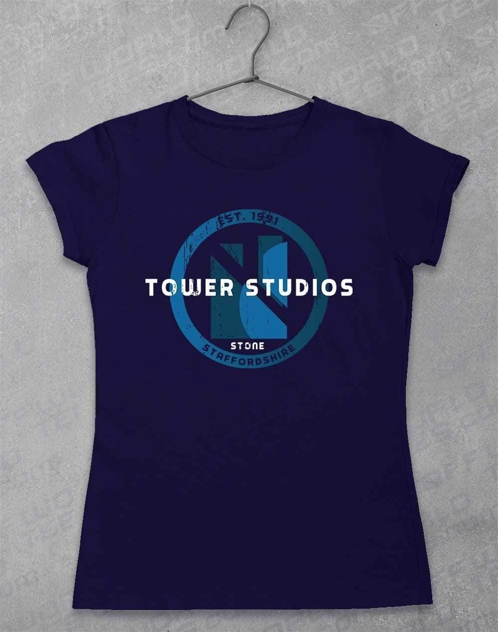 Tower Studios Grunge Circle Womens T-Shirt 8-10 / Navy - Off World Tees