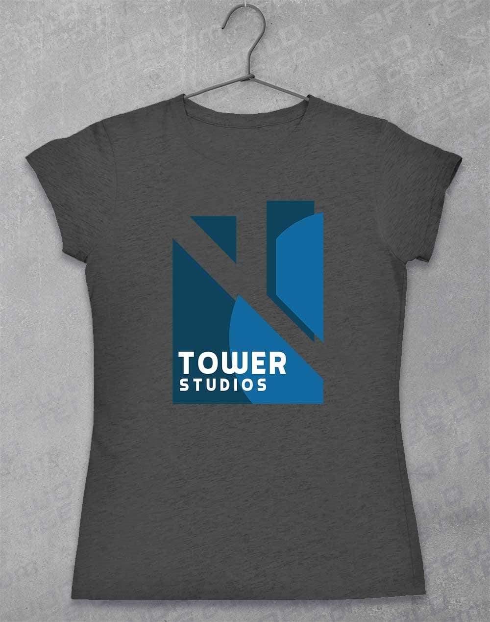 Tower Studios Logo Womens T-Shirt 8-10 / Dark Heather - Off World Tees