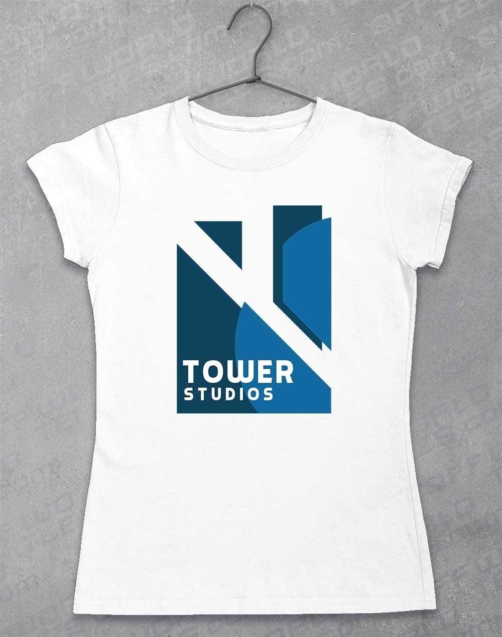 Tower Studios Logo Womens T-Shirt 8-10 / White - Off World Tees