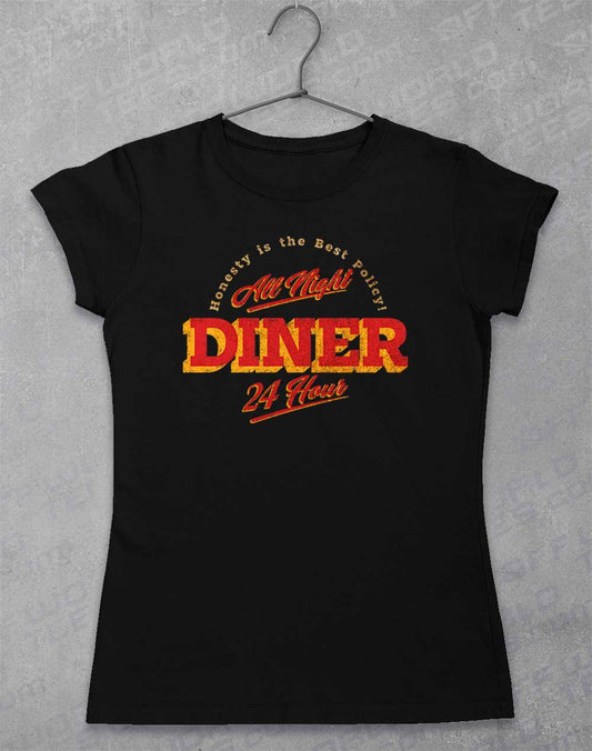 Black - 24 Hour Diner Women's T-Shirt