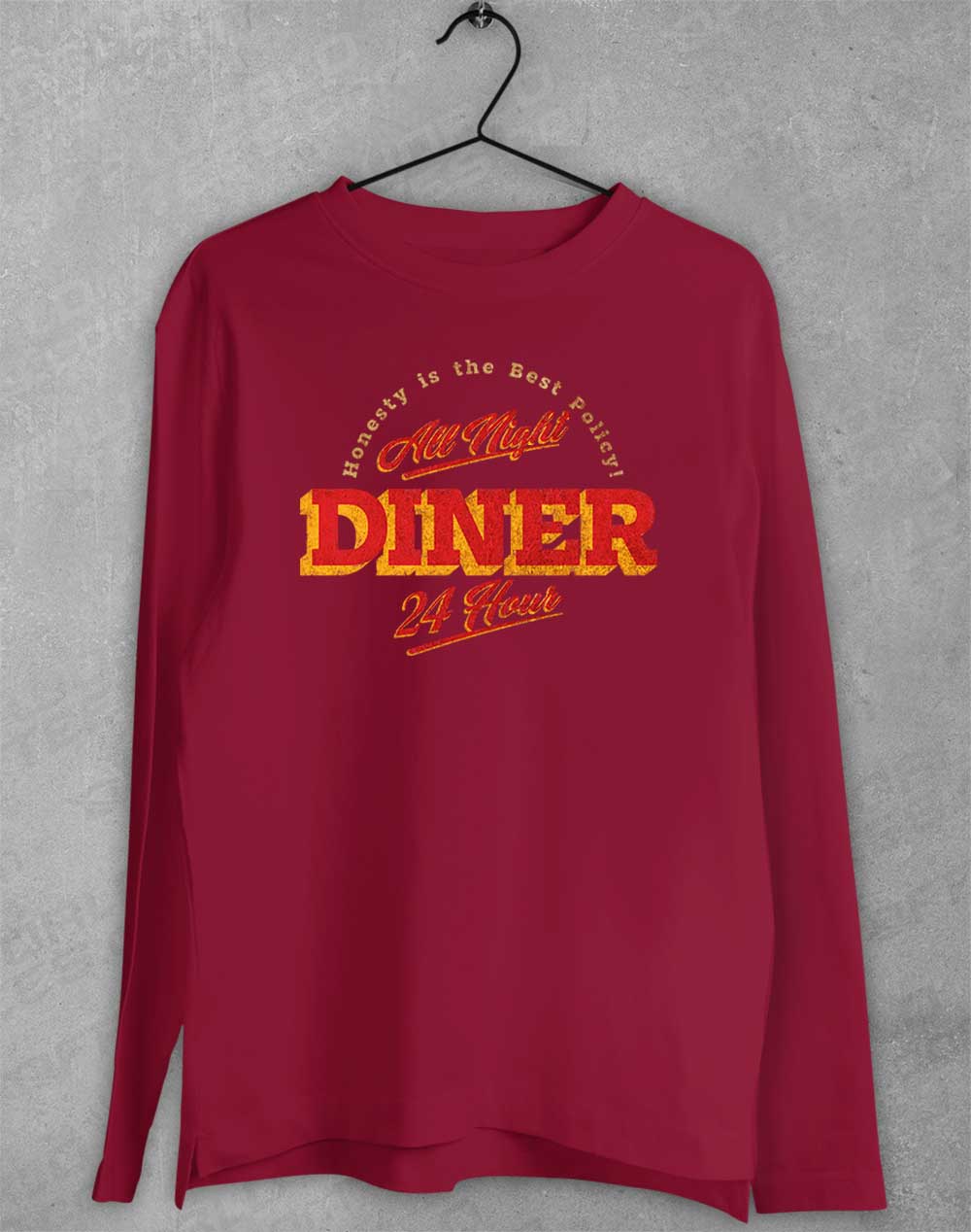 Cardinal Red - 24 Hour Diner Long Sleeve T-Shirt