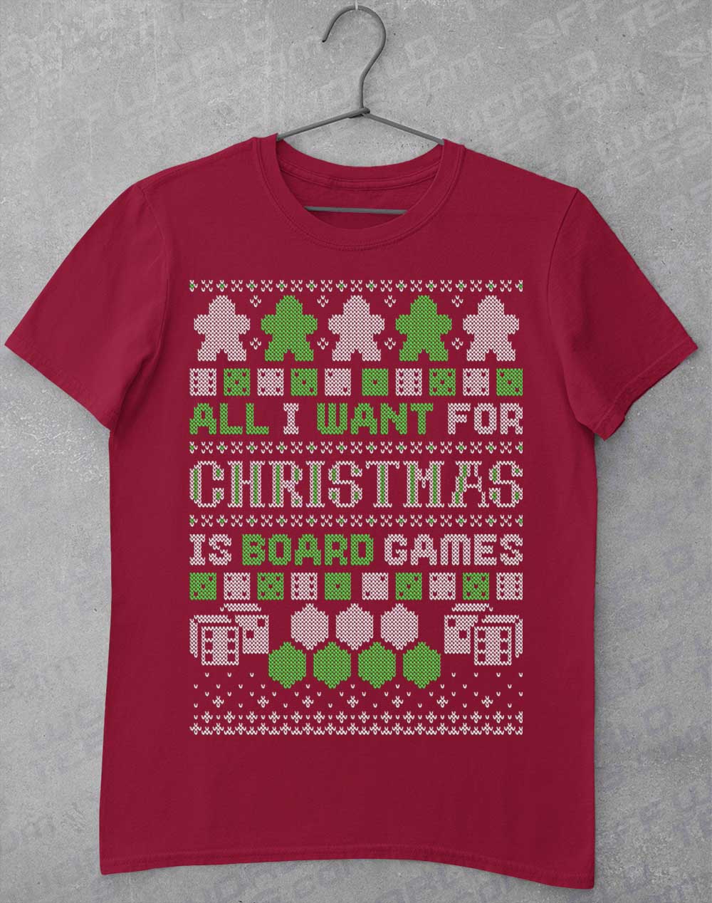 Cardinal Red - All I Want for Xmas is Board Games T-Shirt