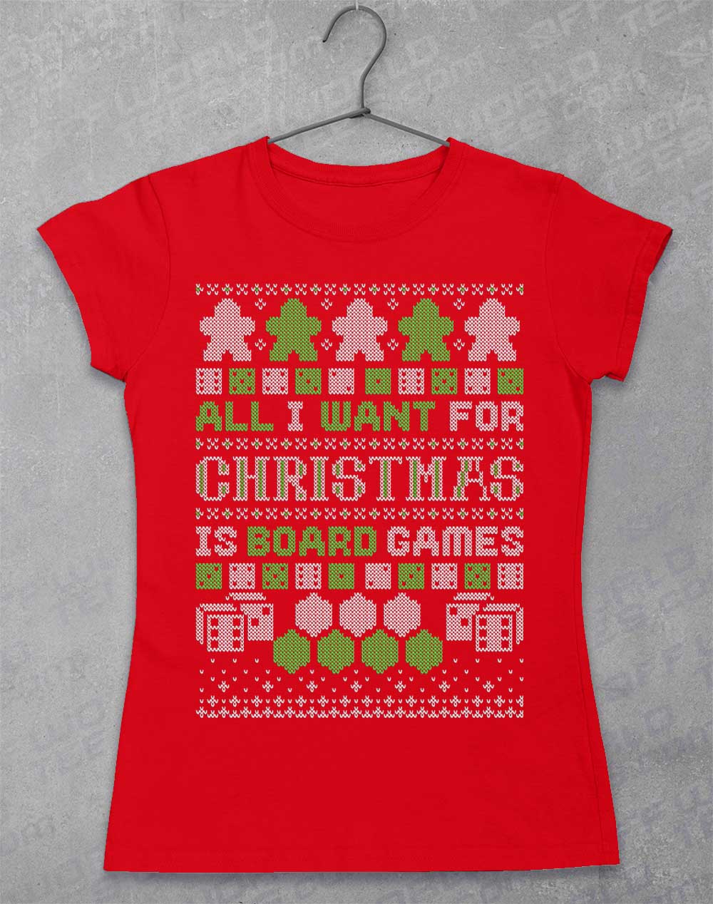 Red - All I Want for Xmas is Board Games Women's T-Shirt