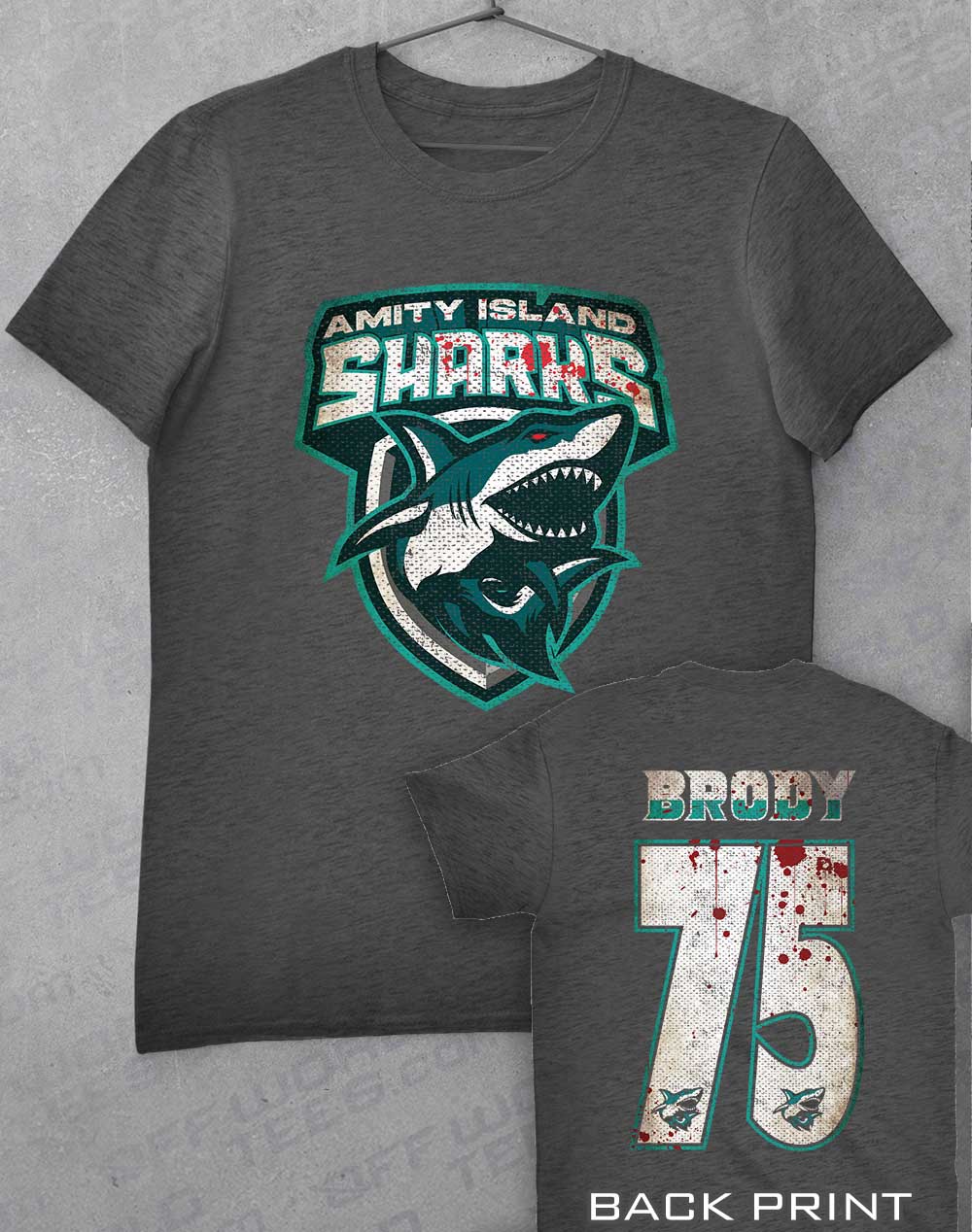 Dark Heather - Amity Island Sharks T-Shirt