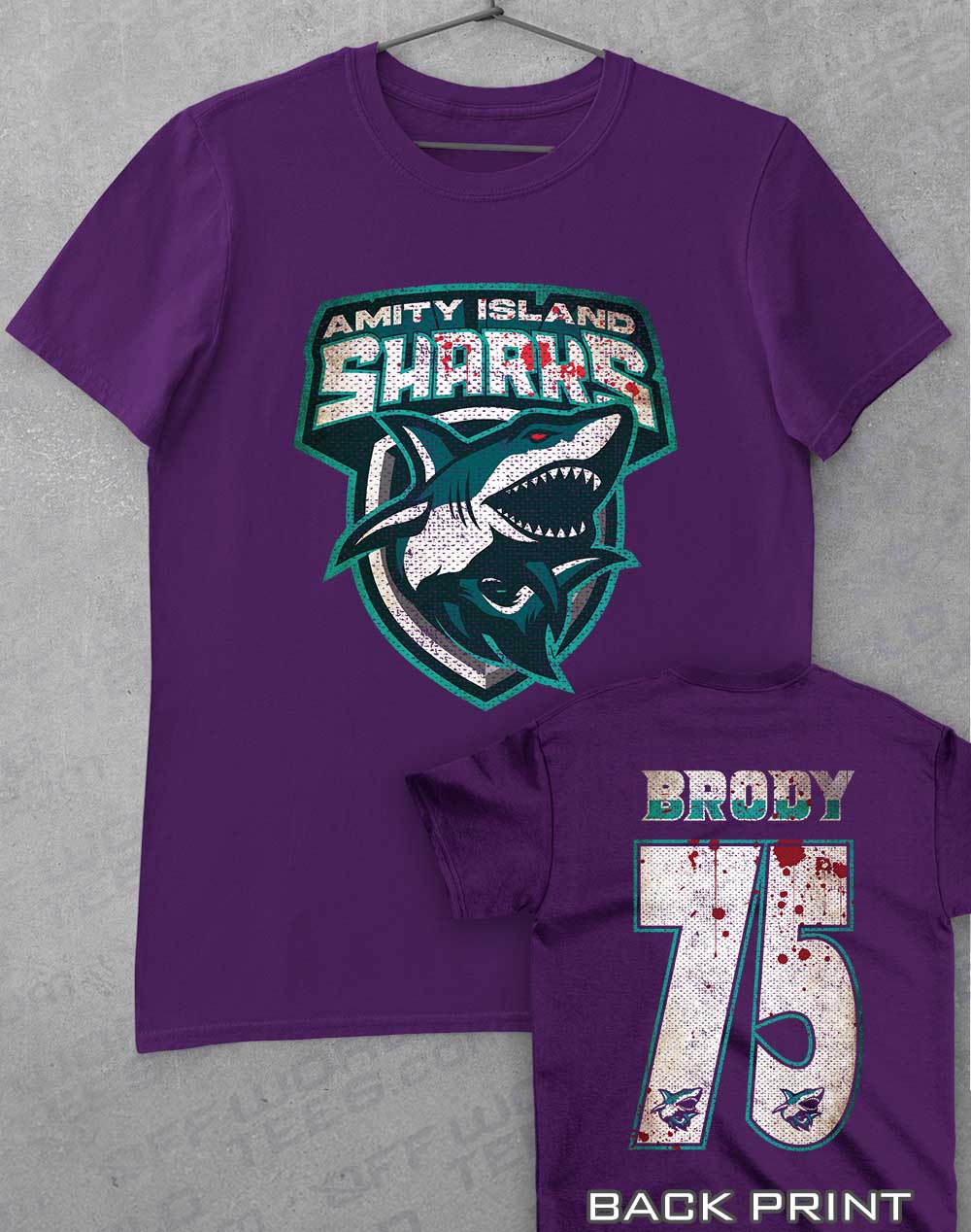 Purple - Amity Island Sharks T-Shirt