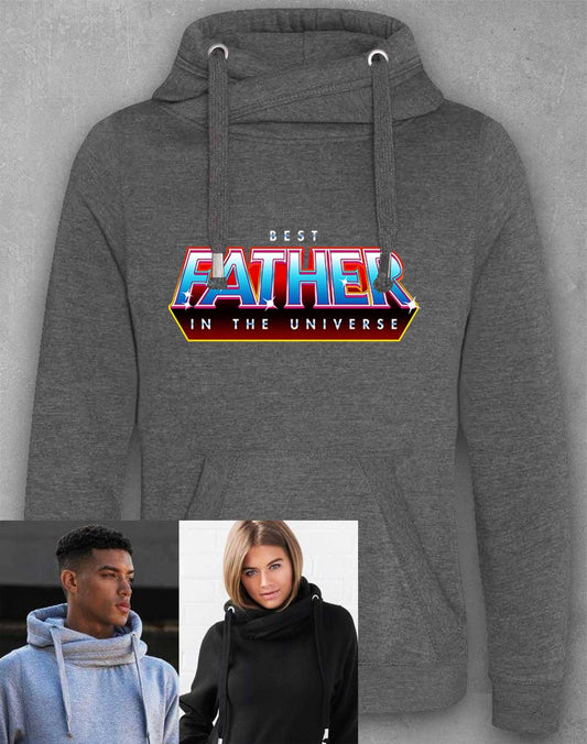 Charcoal - Best Father in the Universe Chunky Cross Neck Hoodie